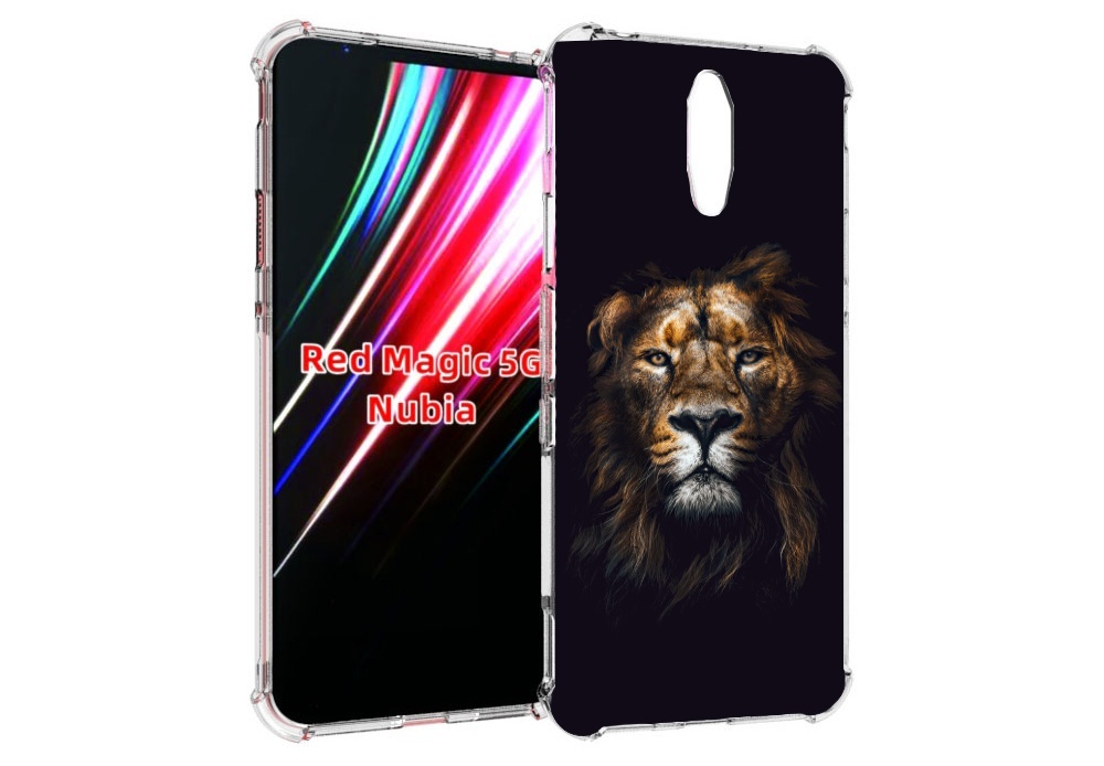 

Чехол MyPads Лев-в-тени мужской для ZTE Nubia Red Magic 1 5G, Прозрачный, Tocco
