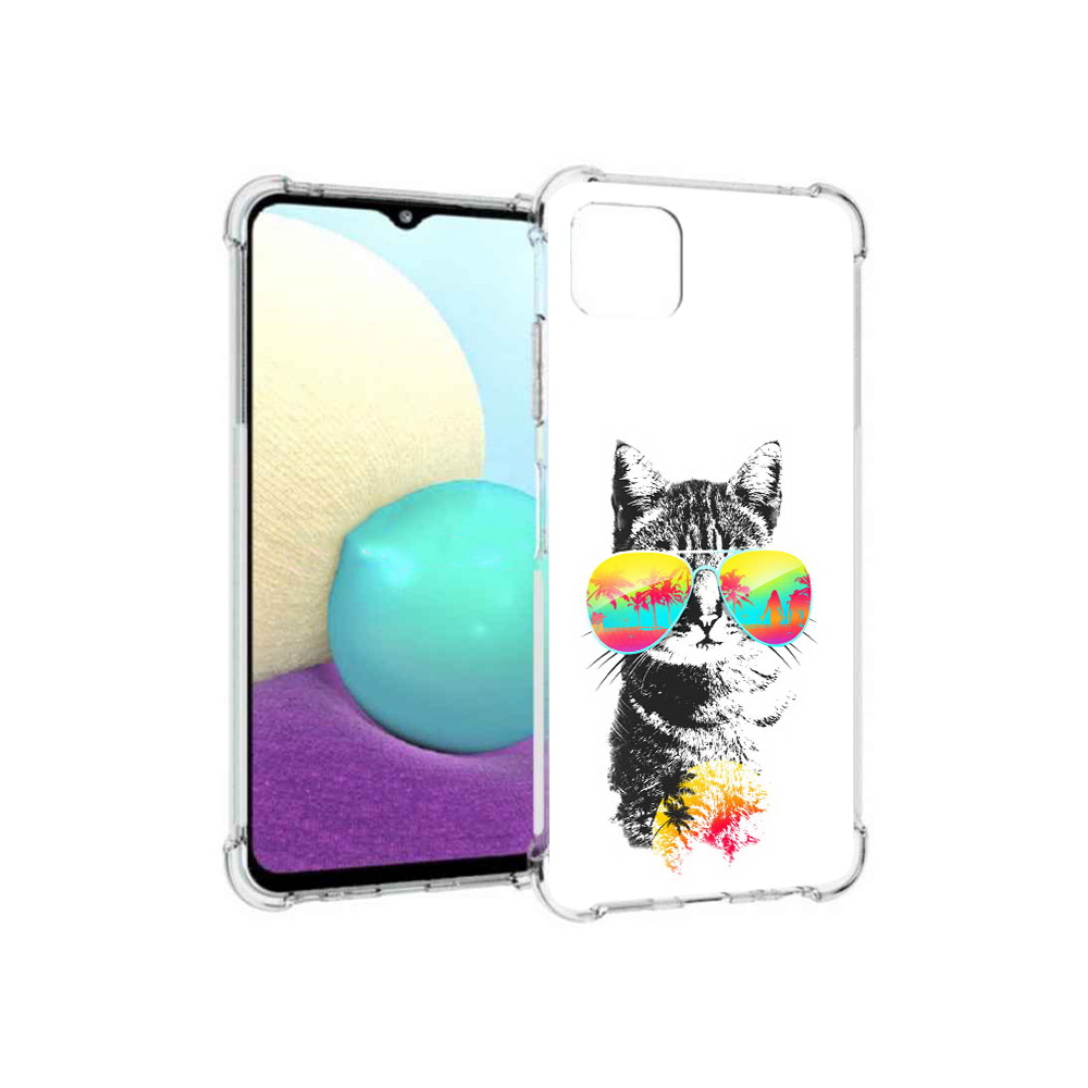 

Чехол MyPads Tocco для Samsung Galaxy A22s 5G крутой кот (PT226906.544.425), Прозрачный, Tocco