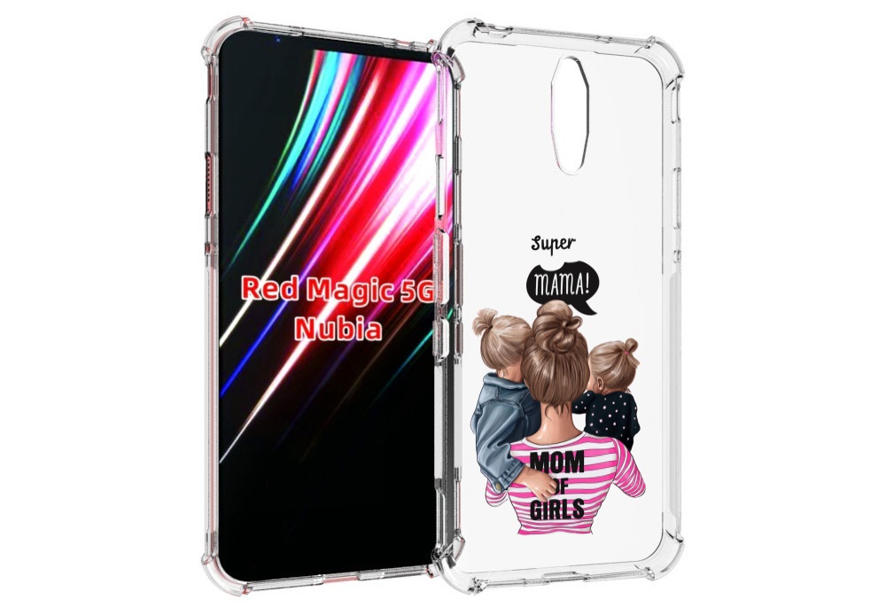 

Чехол MyPads Мама-девочек женский для ZTE Nubia Red Magic 1 5G, Прозрачный, Tocco