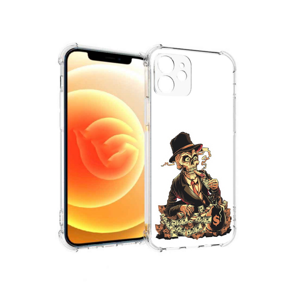 

Чехол MyPads Tocco для Apple iPhone 12 нарисованный череп с сигаретой (PT157543.607.515), Прозрачный, Tocco