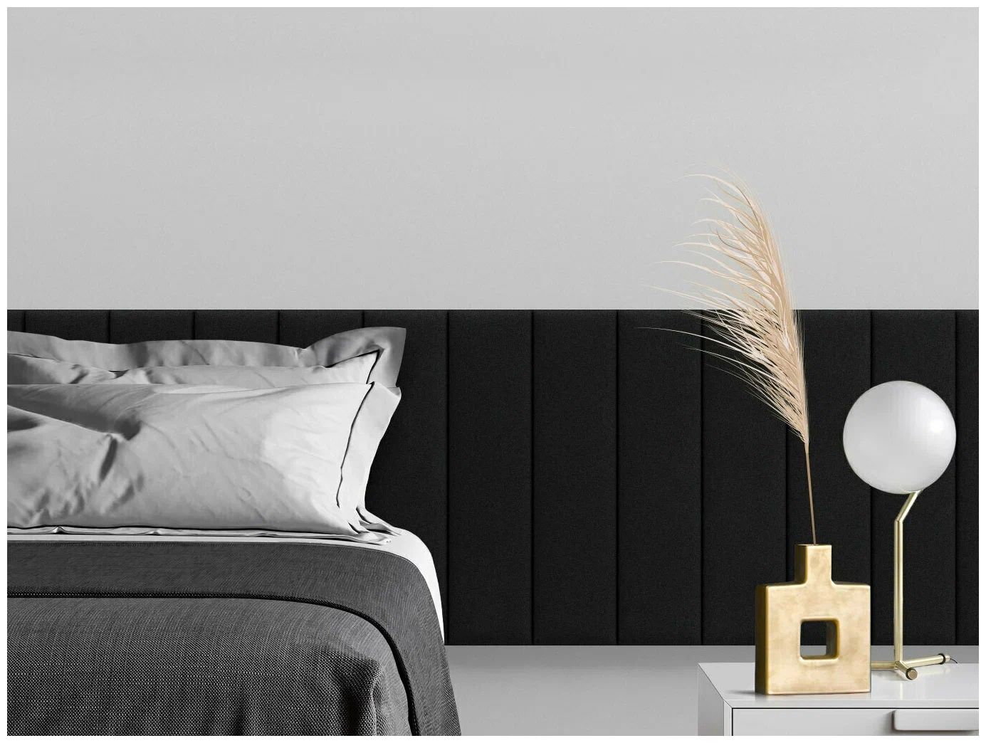 

Панель кровати Velour Black 15х60R см 2 шт., Черный