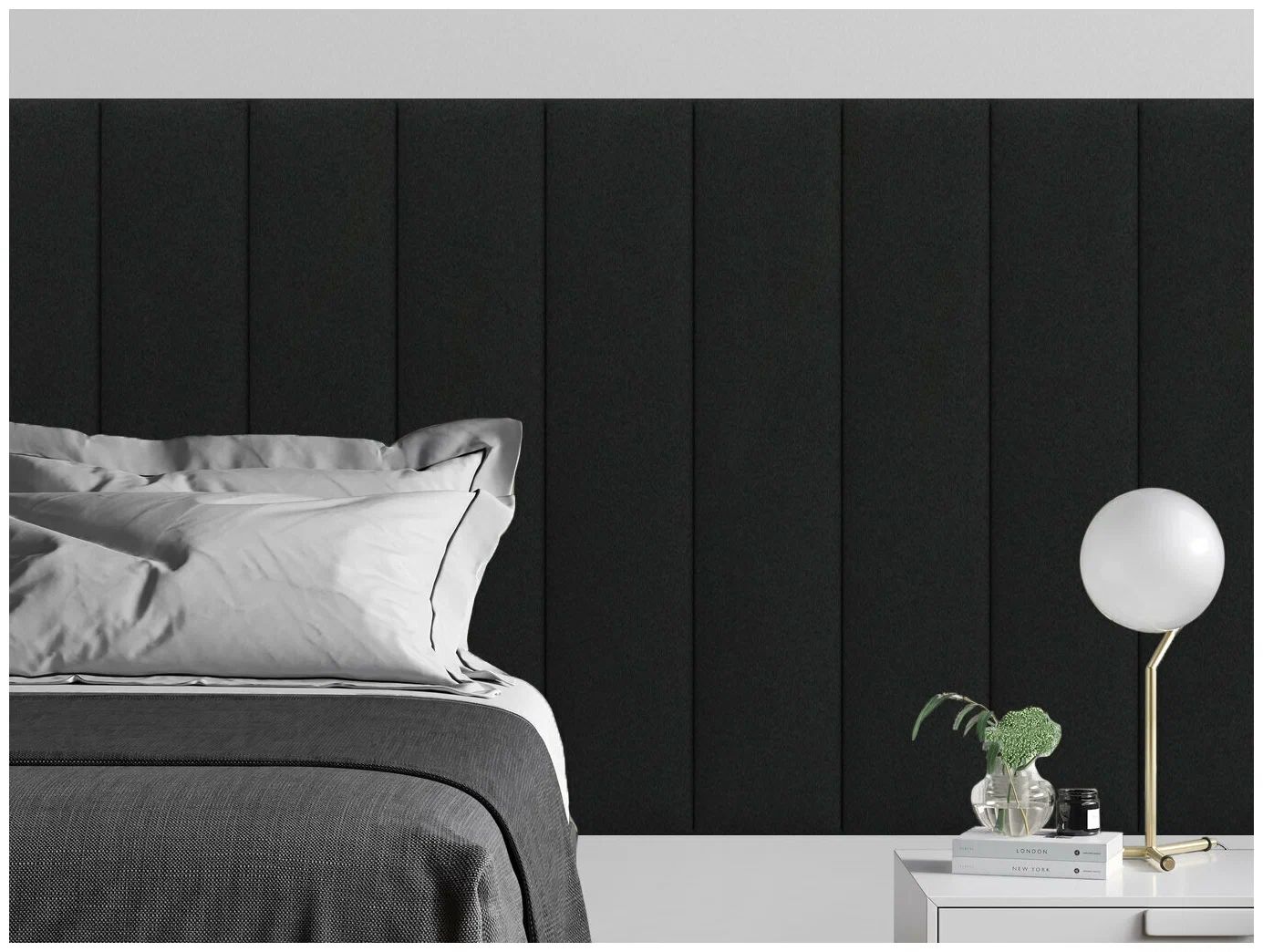 

Панель кровати Velour Black 20х100 см 1 шт., Черный