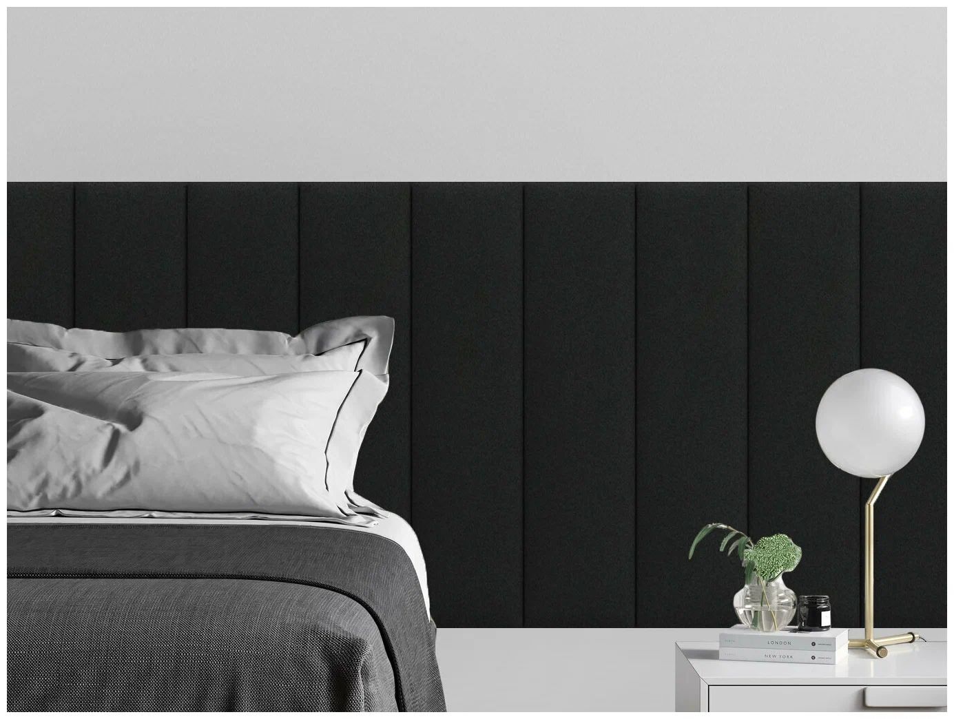 

Панель кровати Velour Black 20х80 см 4 шт., Черный