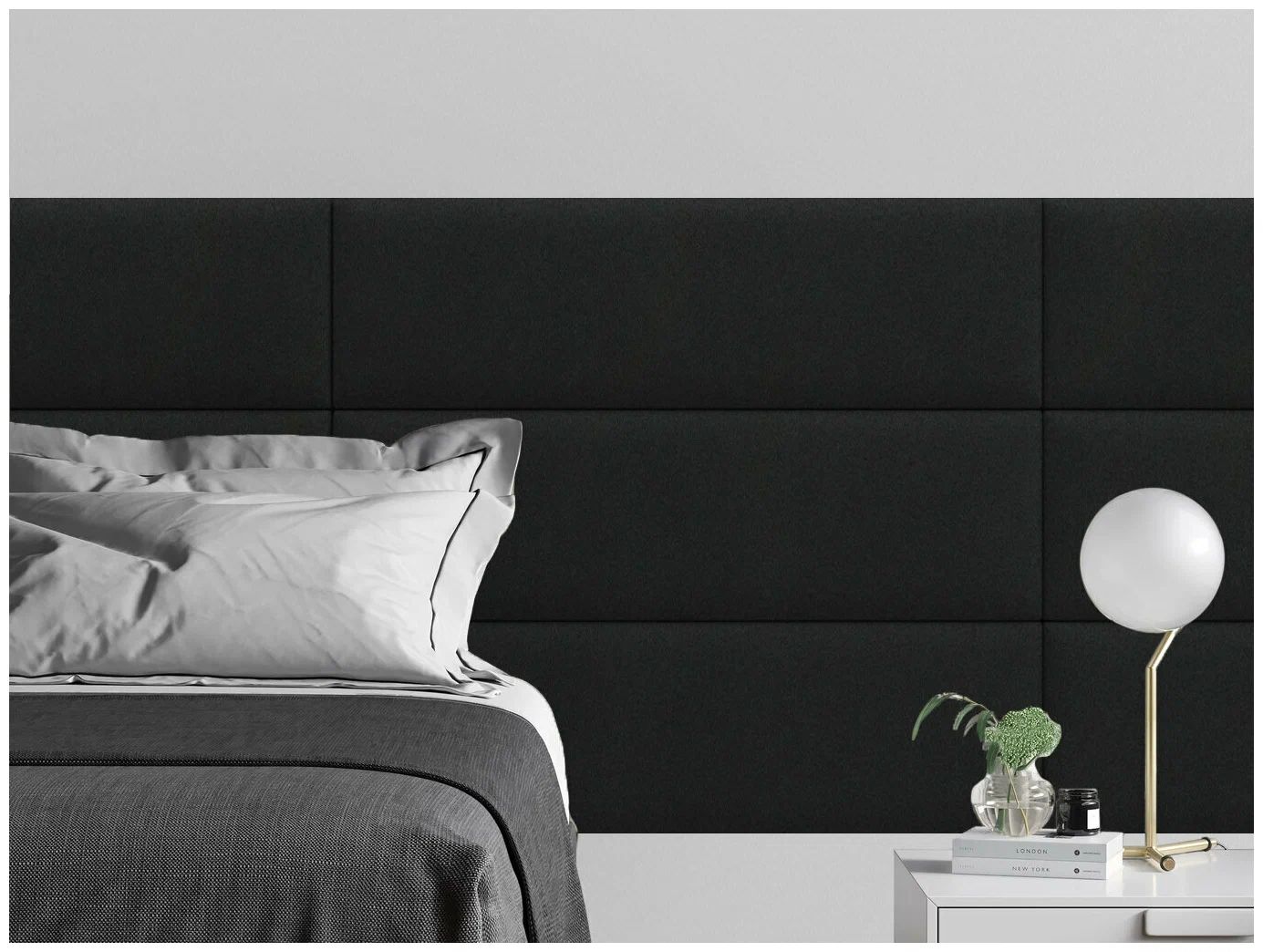 

Панель кровати Velour Black 30х100 см 4 шт., Серый