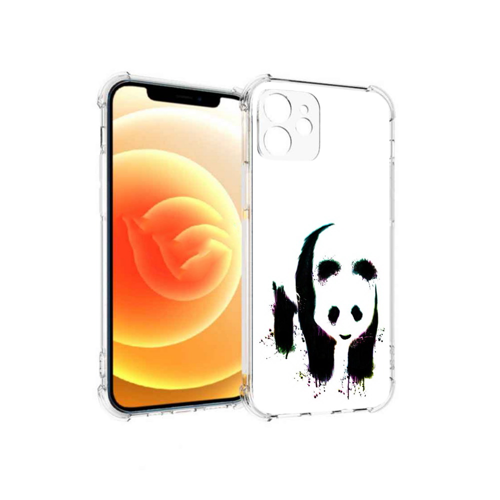 

Чехол MyPads Tocco для Apple iPhone 12 панда в акварели (PT157543.607.532), Прозрачный, Tocco