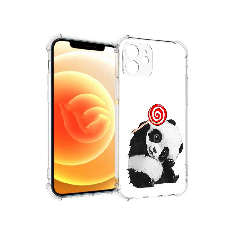 

Чехол MyPads Tocco для Apple iPhone 12 панда с леденцом (PT157543.607.534), Прозрачный, Tocco