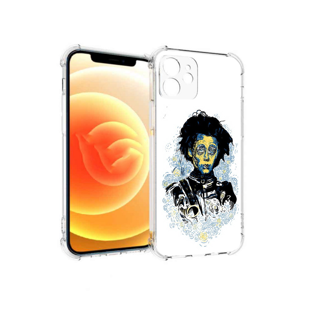 

Чехол MyPads Tocco для Apple iPhone 12 парень черно-белый абстракция (PT157543.607.535), Прозрачный, Tocco