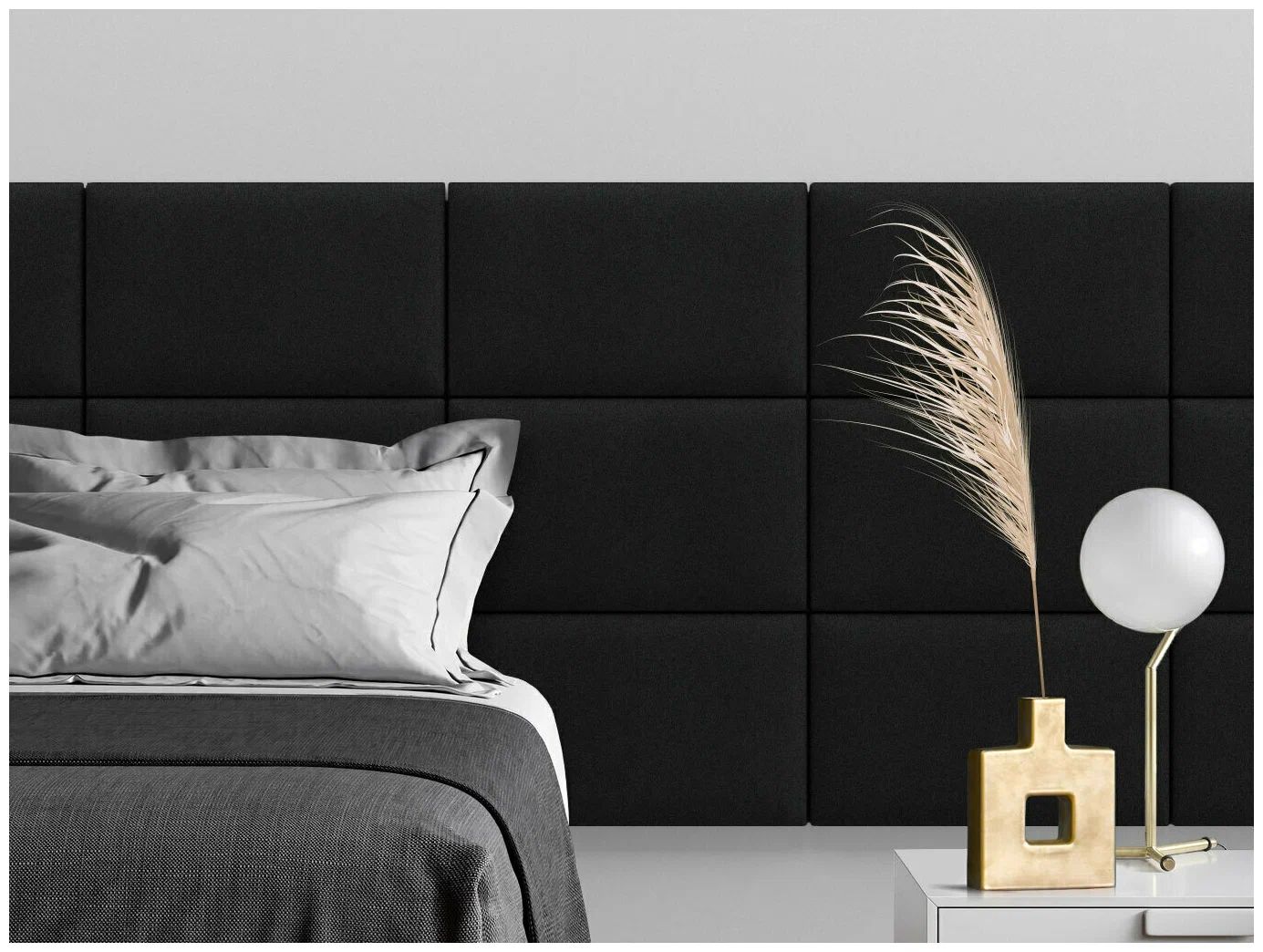 

Панель кровати Velour Black 30х50 см 4 шт., Черный