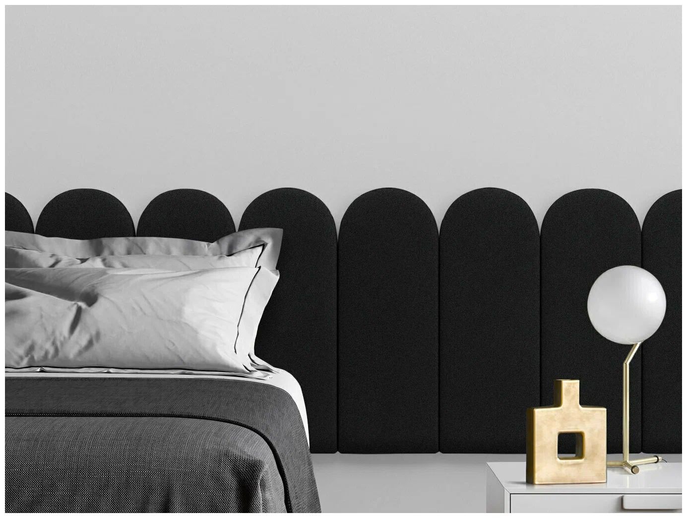 

Панель кровати Velour Black 30х60R см 4 шт., Черный