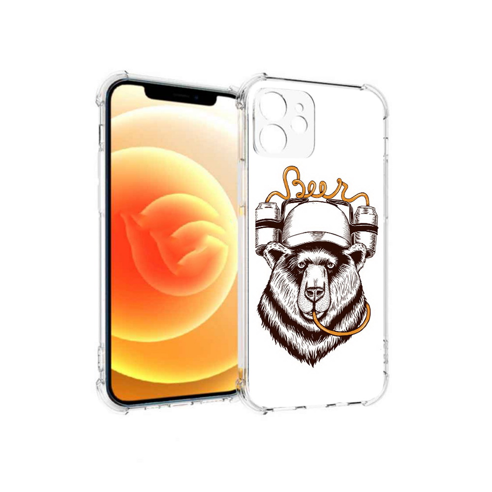 

Чехол MyPads Tocco для Apple iPhone 12 пивной медведь (PT157543.607.538), Прозрачный, Tocco