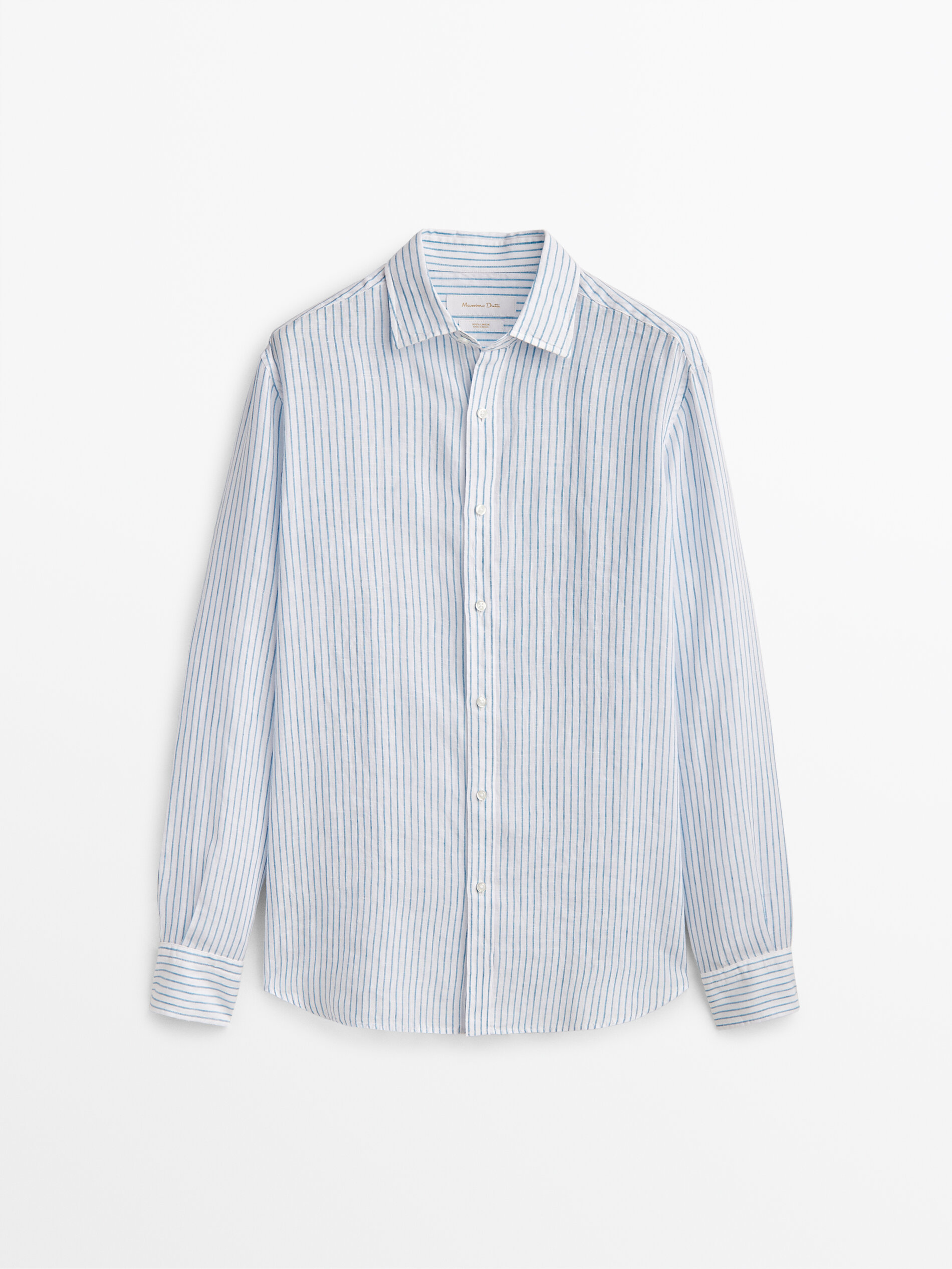

Рубашка мужская Massimo Dutti 00103303402 бирюзовая 2XL, 00103303402