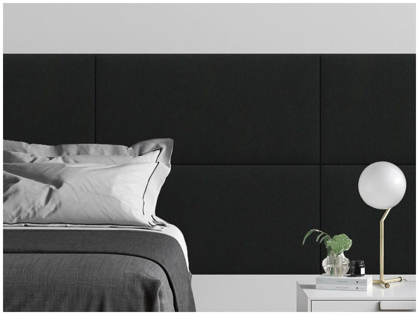 

Панель кровати Velour Black 50х100 см 1 шт., Черный