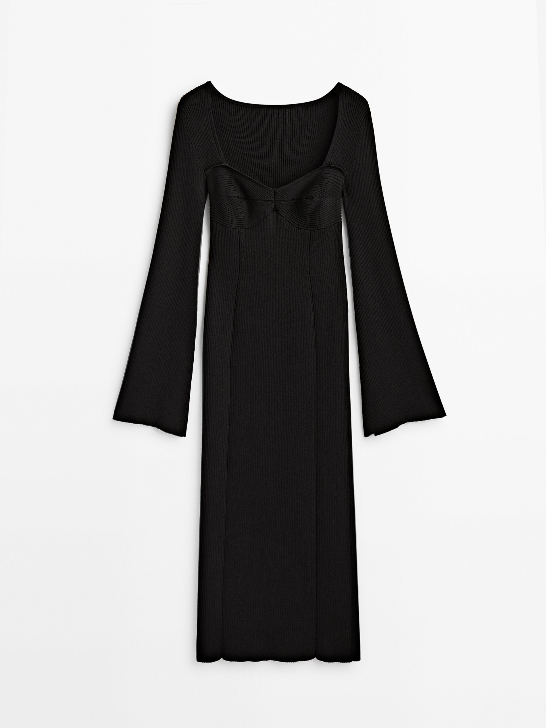 

Платье женское Massimo Dutti 06630646800 черное S, 06630646800