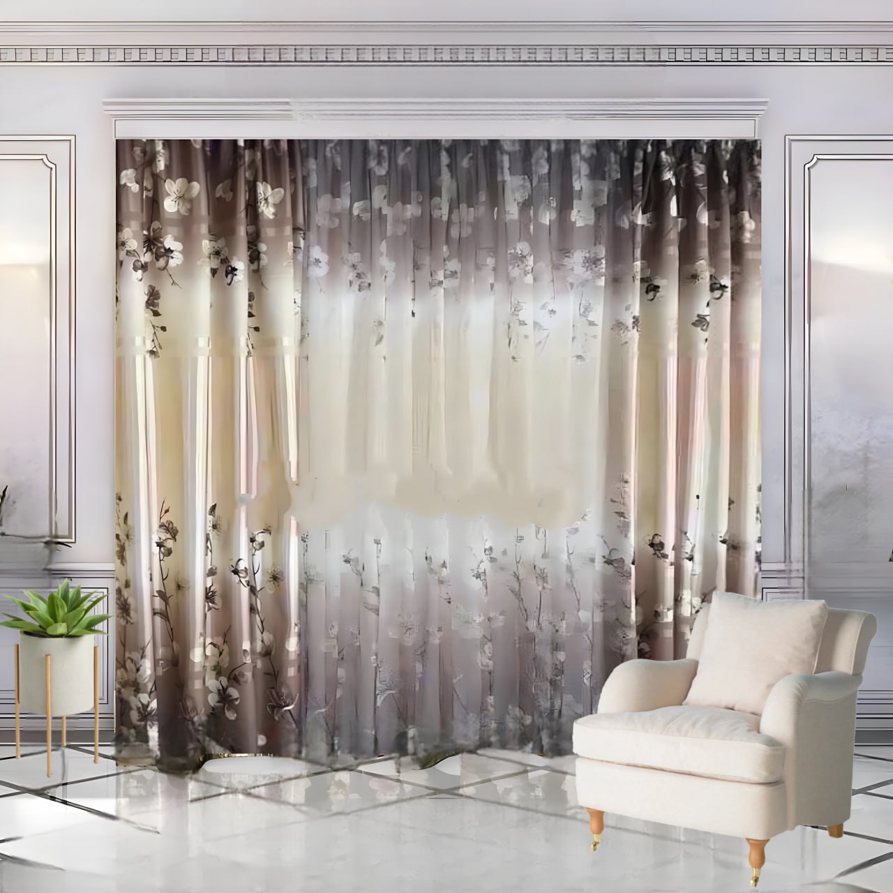 

Шторы комнатные с тюлью Алия 300x270см шоколад, 2000