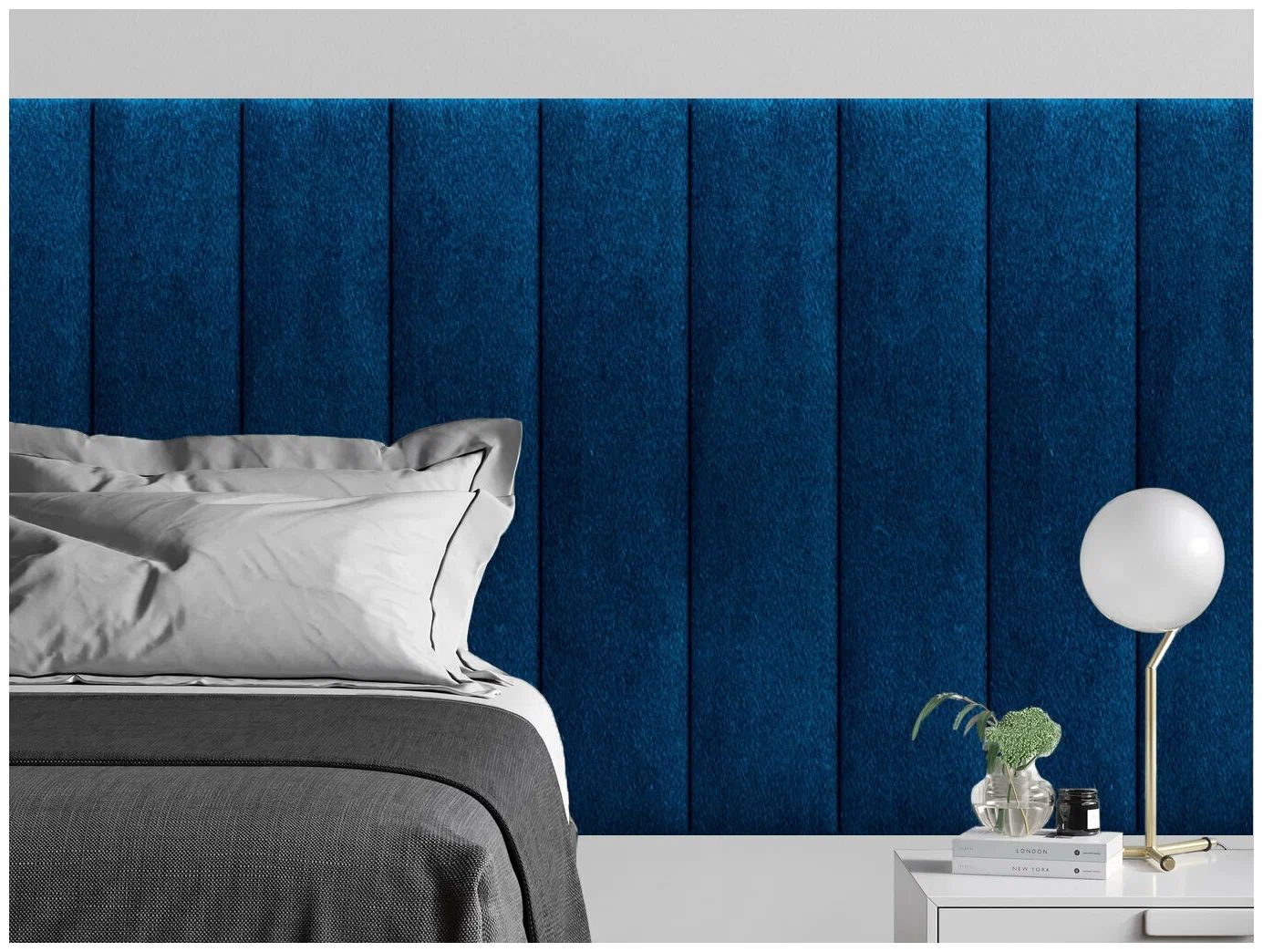 

Панель кровати Velour Blue 20х100 см 4 шт., Синий