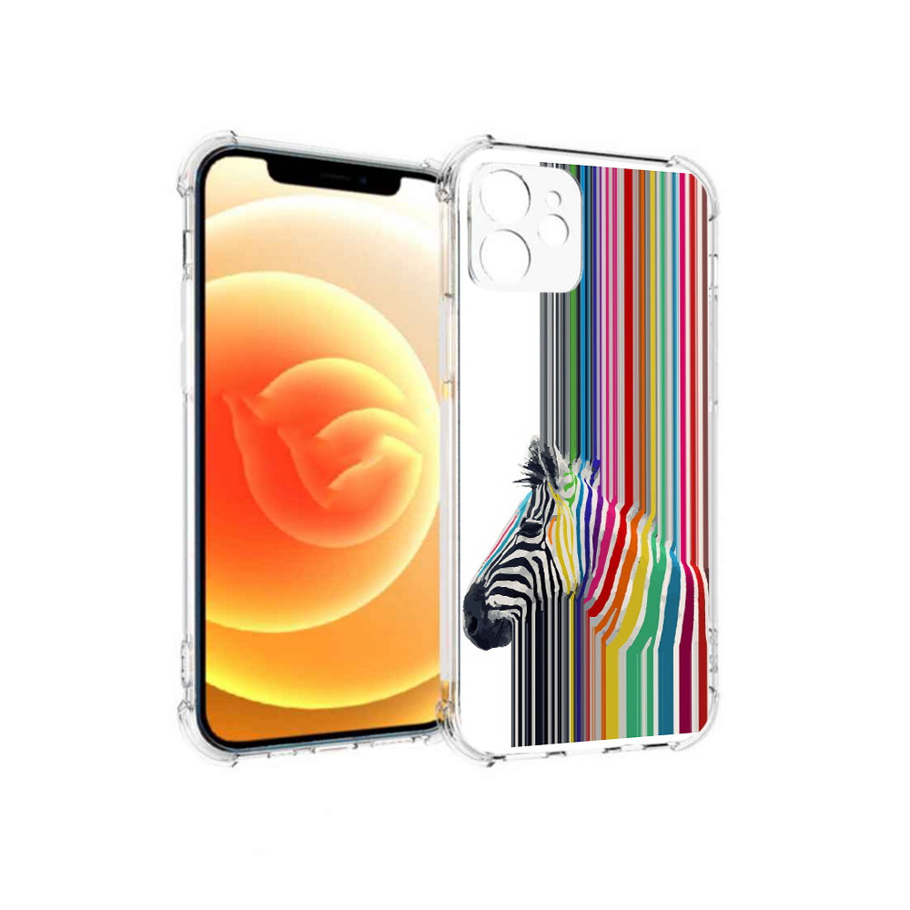 

Чехол MyPads Tocco для Apple iPhone 12 радужная зебра (PT157543.607.565), Прозрачный, Tocco