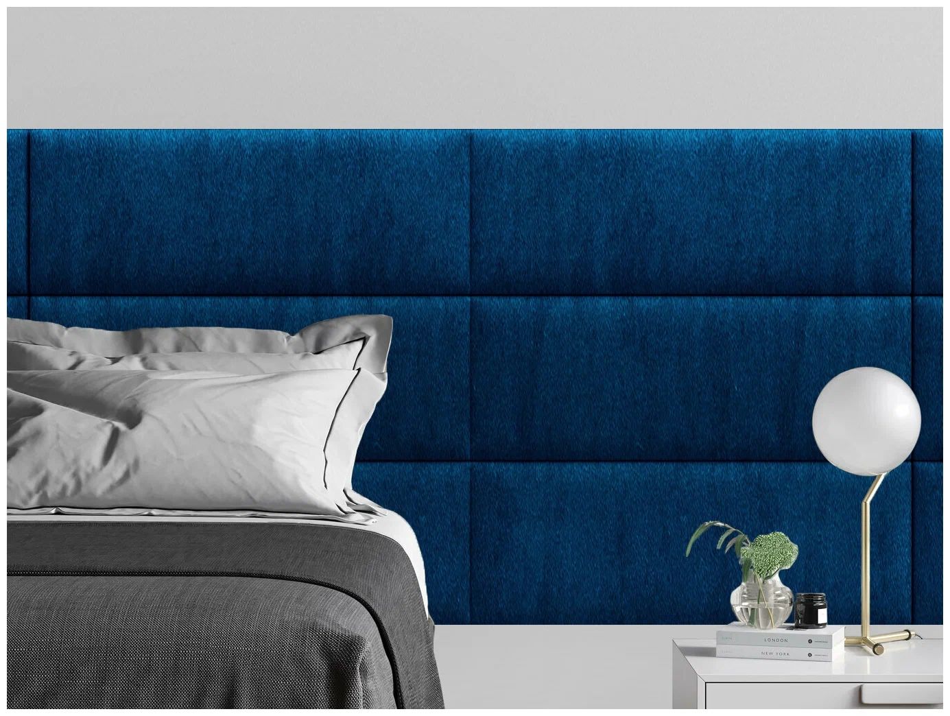 

Панель кровати Velour Blue 30х80 см 1 шт., Синий