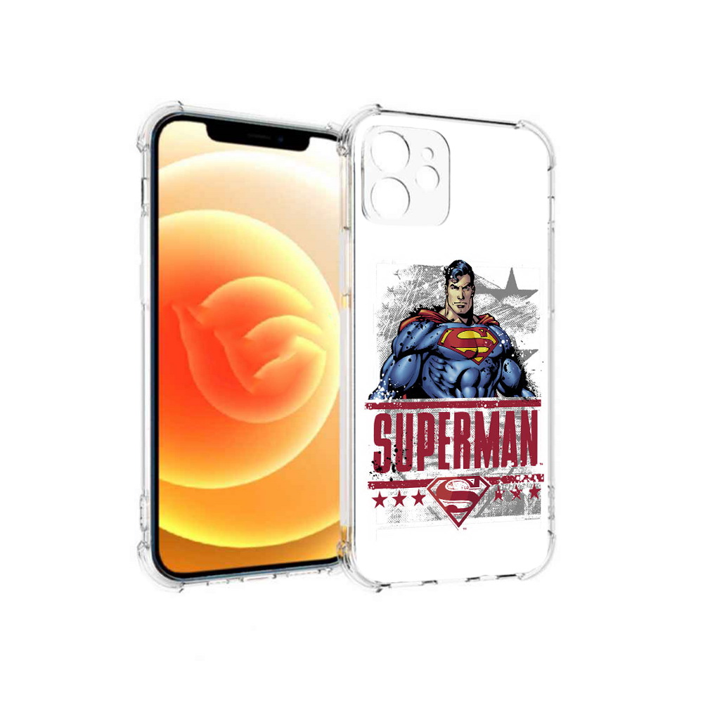 

Чехол MyPads Tocco для Apple iPhone 12 рисунок супермен (PT157543.607.583), Прозрачный, Tocco
