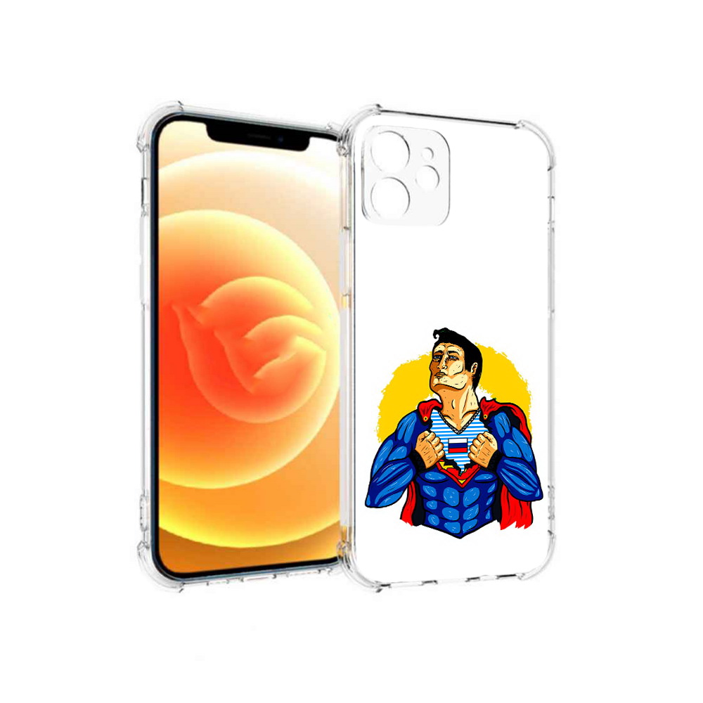 

Чехол MyPads Tocco для Apple iPhone 12 русский супермен (PT157543.607.591), Прозрачный, Tocco