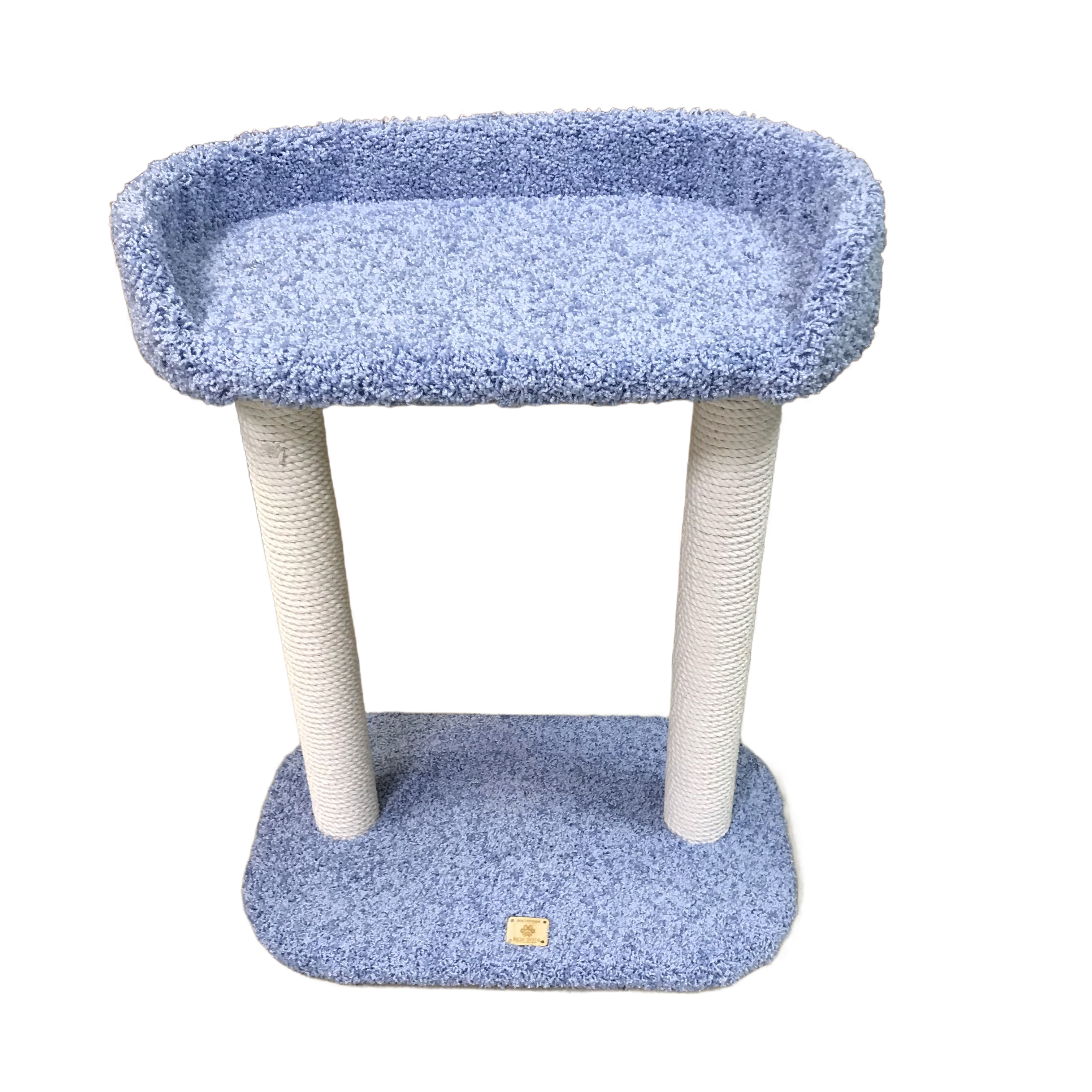 Комплекс для кошек Моя Котя Ложе князя, голубой, ковролин, дерево, хлопок, джут, 80 см