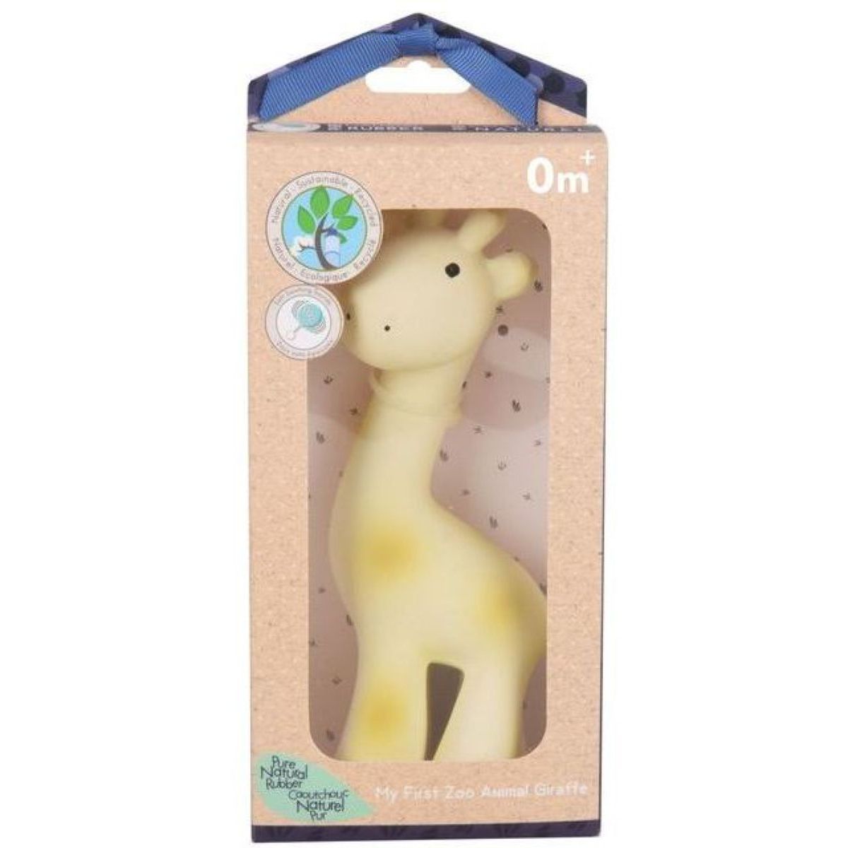 фото Игрушка-прорезыватель tikiri из натурального каучука жираф в подароч. упак., 96008