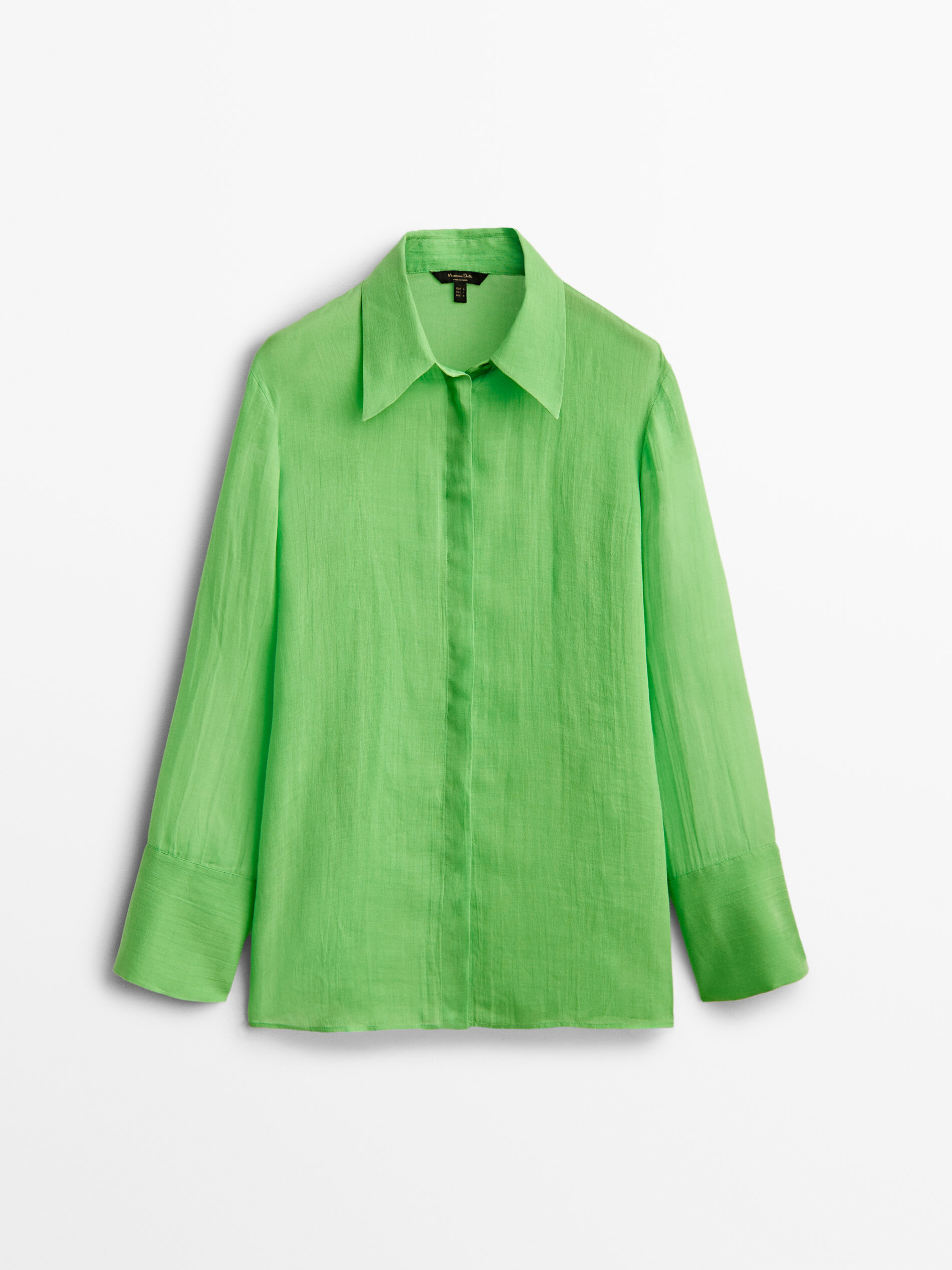 

Рубашка женская Massimo Dutti 05193516539 зеленая XS, 05193516539