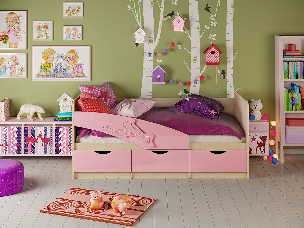 

Кровать Дельфин 1,6м (Розовый металлик), 011К