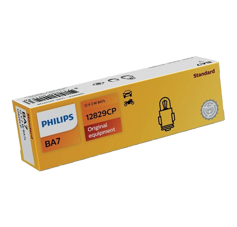 

Лампа накаливания автомобильная Philips цоколь T2 12В 2Вт 12829CP