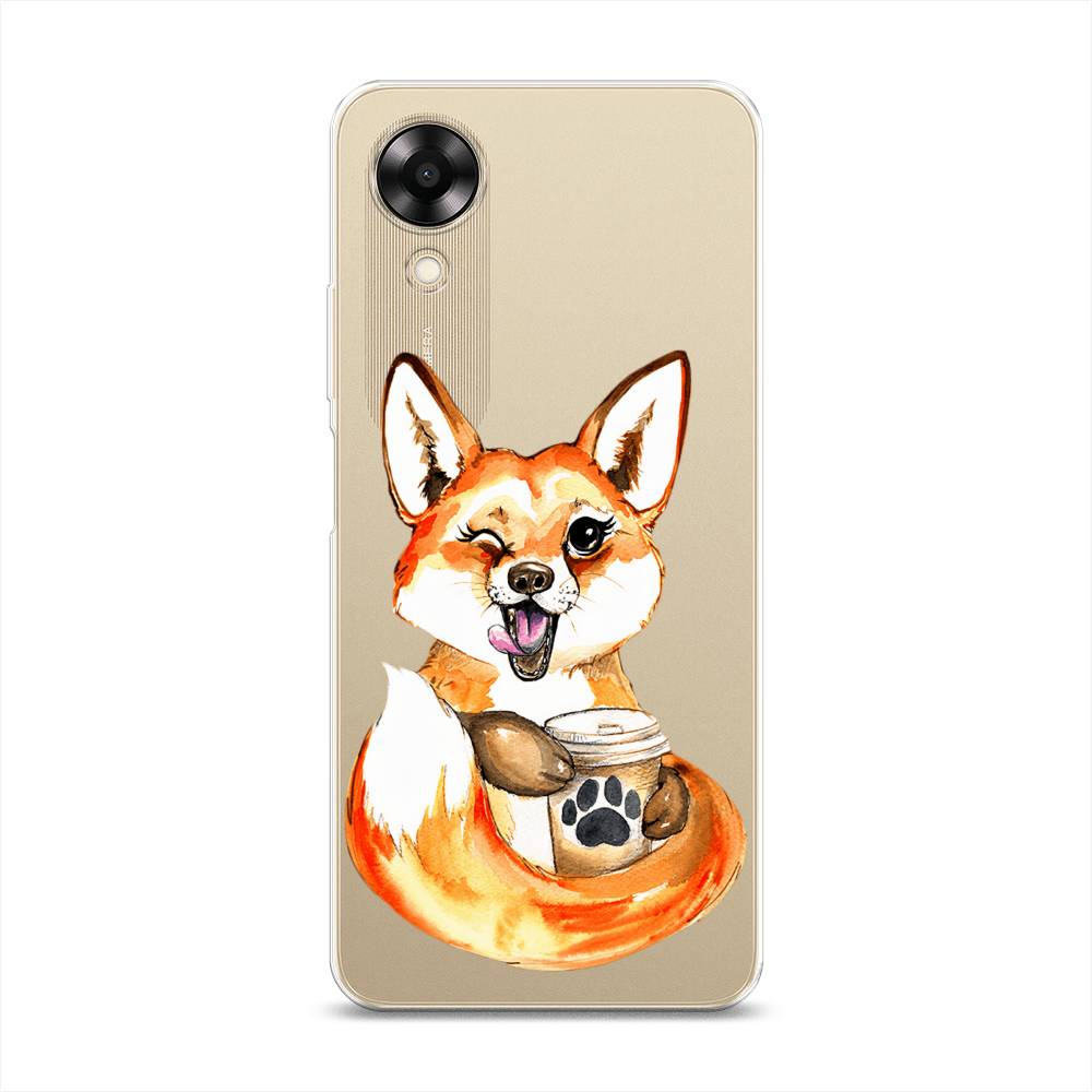 

Чехол на Oppo A17K "Подмигивающая лиса с кофе", Оранжевый;белый;коричневый, 2512850-4
