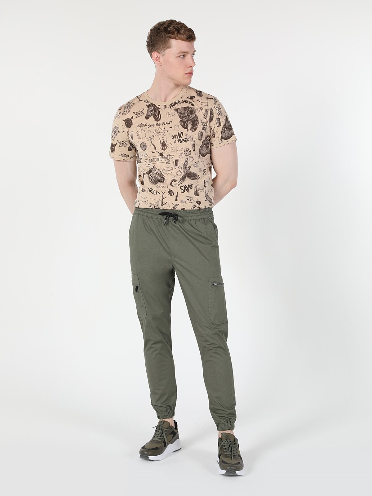 

Спортивные брюки мужские Colins CL1056704_Q1.V1 хаки XL, CL1056704_Q1.V1