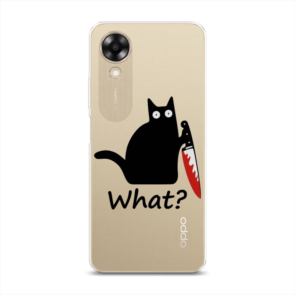 

Чехол на Oppo A17K "Котик с ножом", Черный;красный, 2512850-6