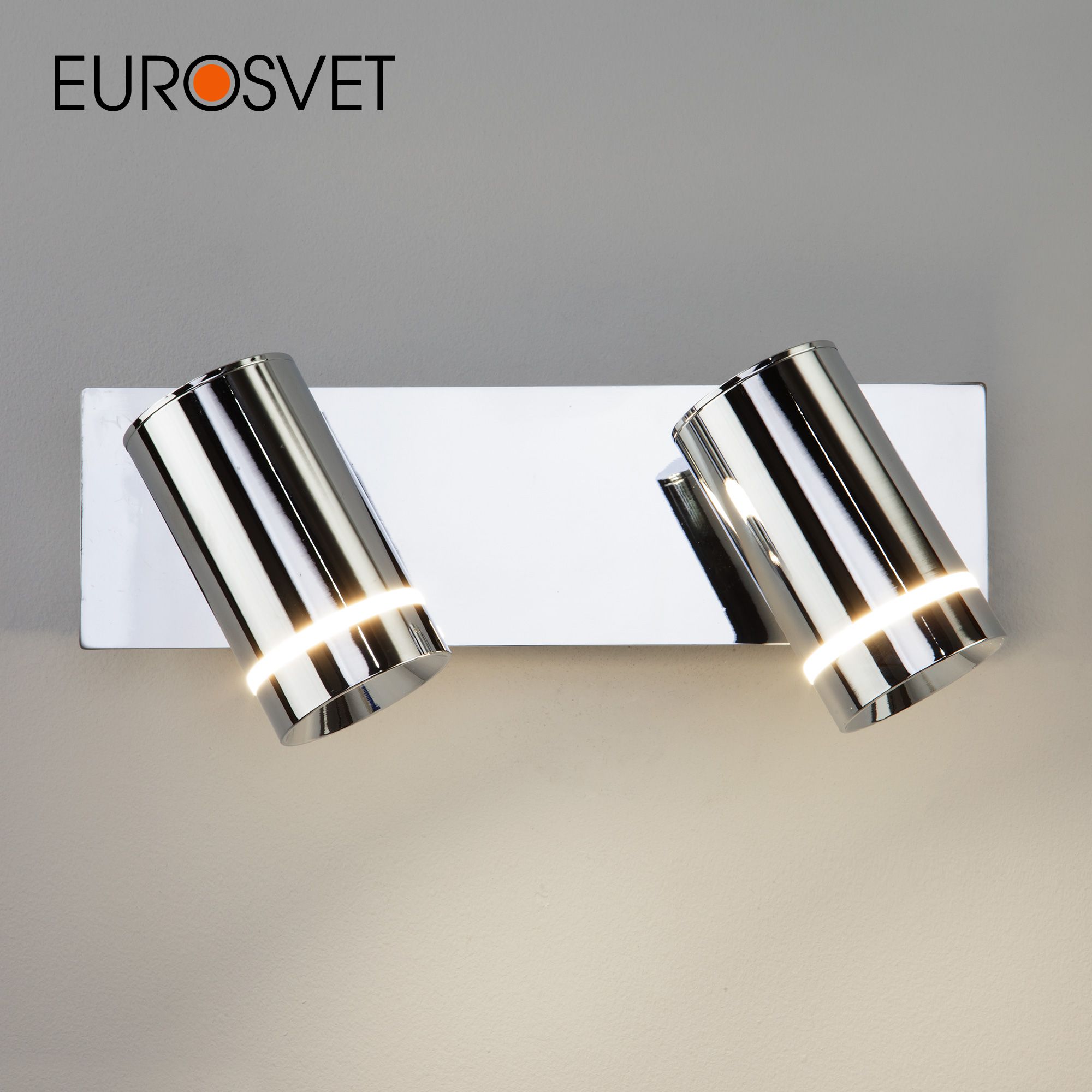 

Светодиодный настенный светильник Eurosvet с поворотными плафонами 20064/2 LED хром, Stalk