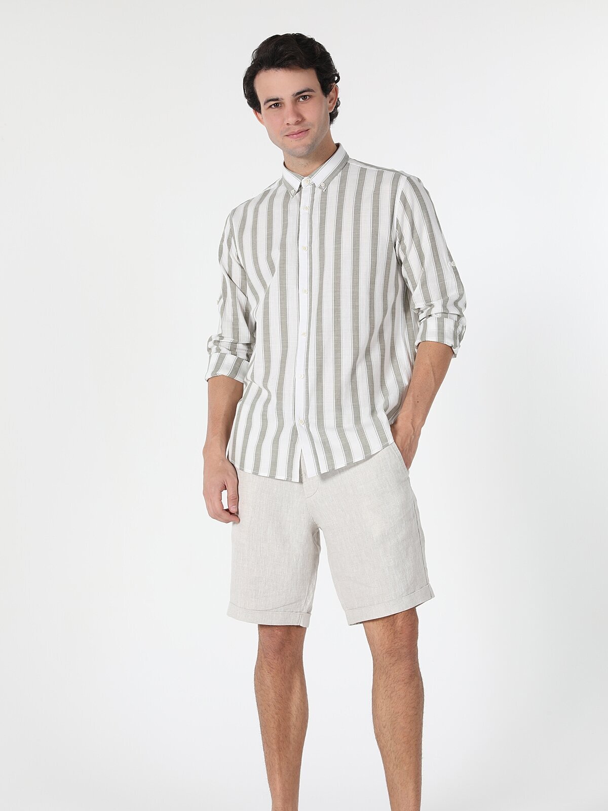 Рубашка мужская Colins CL1058635_Q1.V1 белая XL