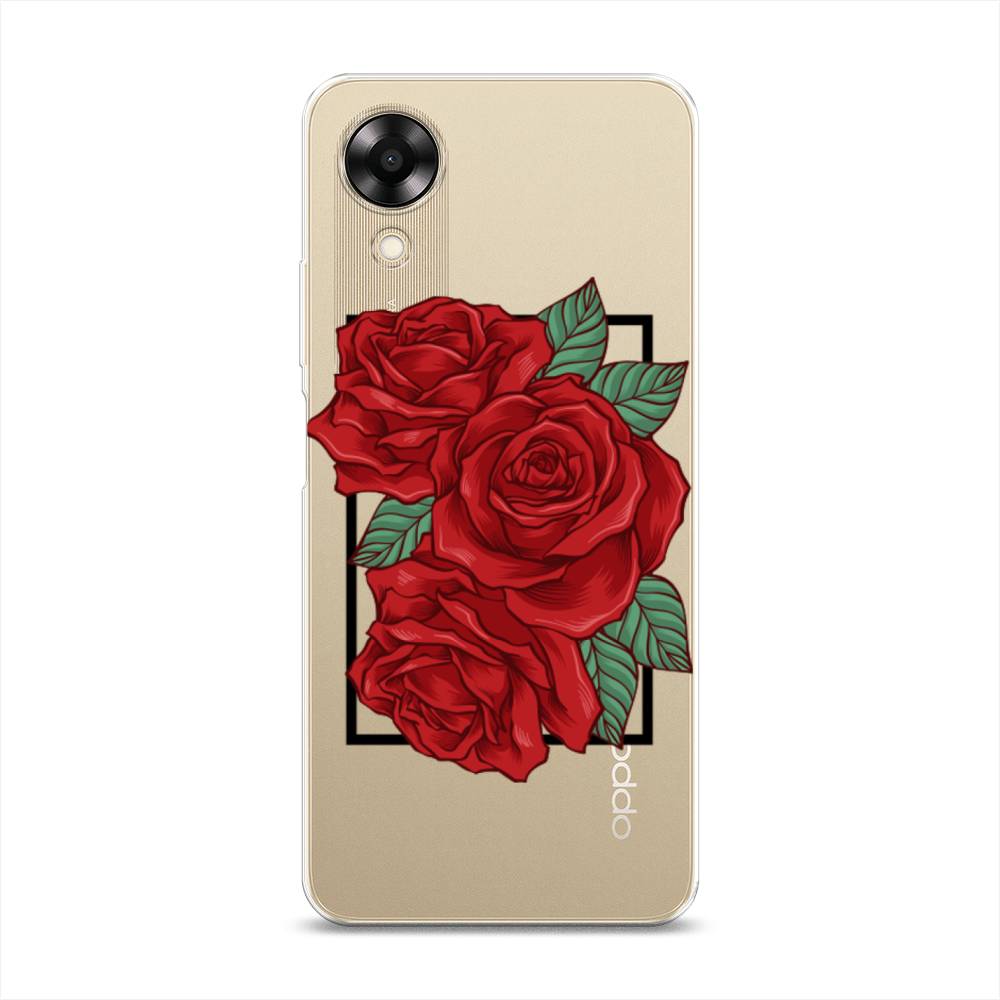 

Чехол на Oppo A17K "Три алые розы", Красный, 2512850-2