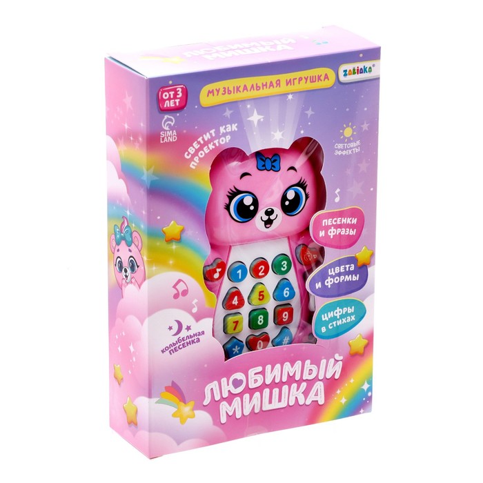 

Музыкальная игрушка Любимый мишка, Розовый