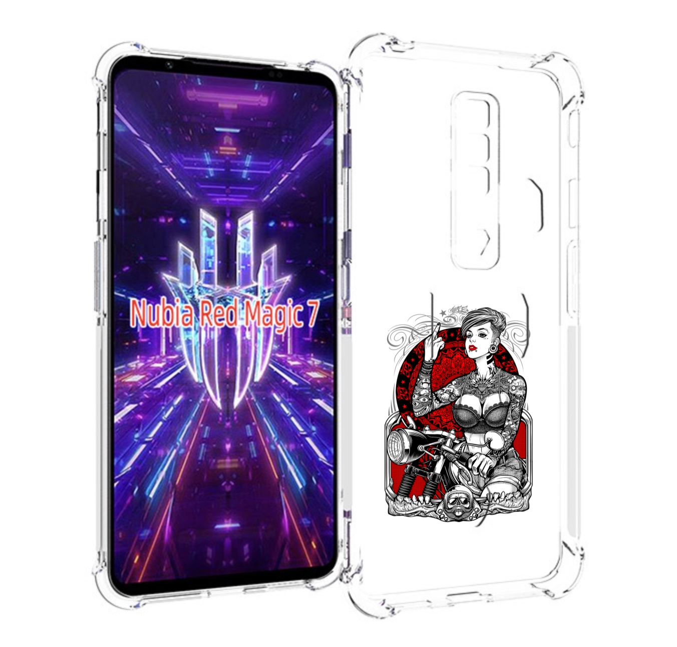Чехол MyPads девушка на мотоцикле для ZTE Nubia Red Magic 7