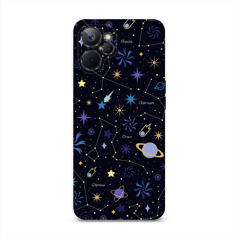 

Чехол на Realme 9i 5G "Цветной космос", Желтый, 2514050-2