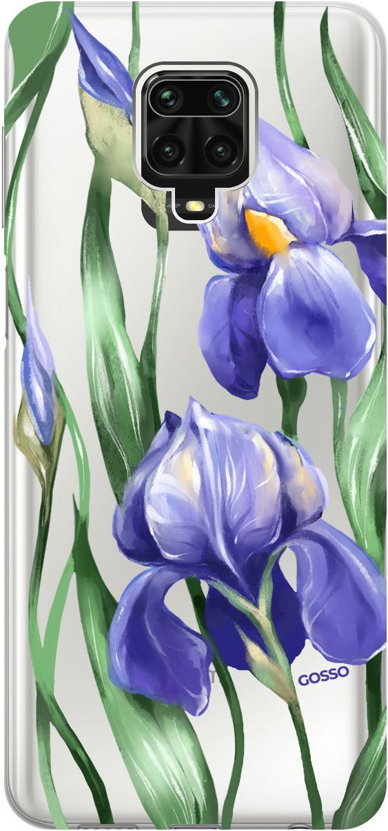 

Чехол на Xiaomi Redmi Note 9s "Amazing Irises" прозрачный, Прозрачный;белый, 713