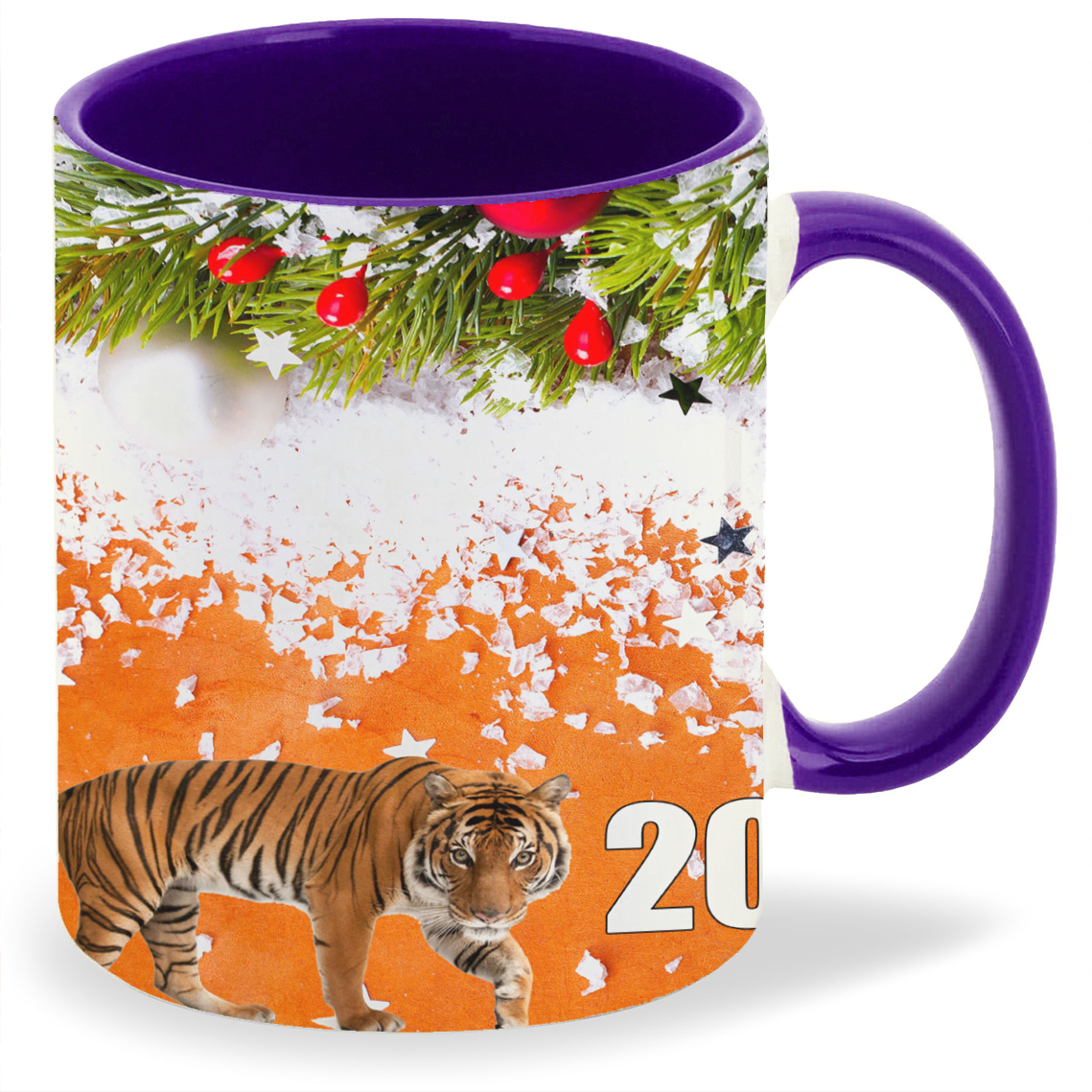 

Кружка CoolPodarok 2020 Год Тигра Новый Год Ёлочные игрушки, 2020 Год Тигра Новый Год Ёлочные игрушки