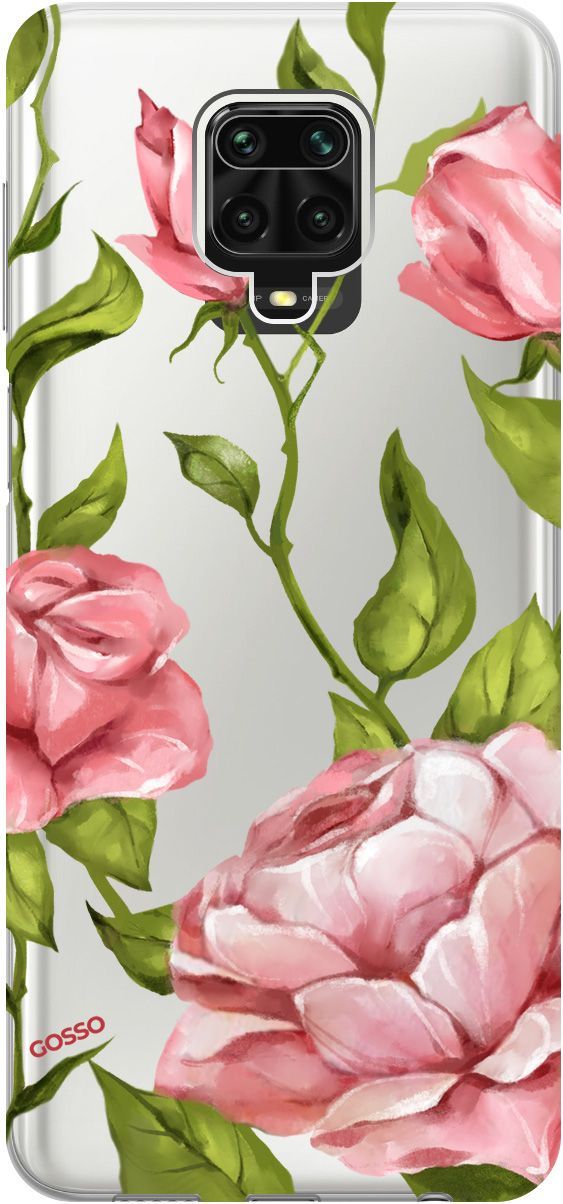 

Чехол на Xiaomi Redmi Note 9s "Amazing Roses" прозрачный, Прозрачный;белый, 713