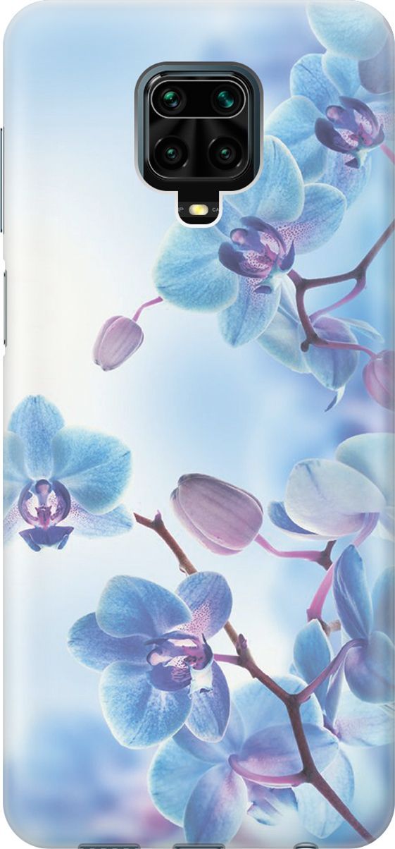 

Чехол на Xiaomi Redmi Note 9s "Голубые орхидеи", Голубой;серый, 455