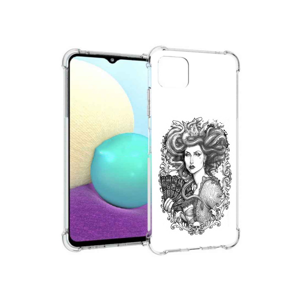 

Чехол MyPads Tocco для Samsung Galaxy A22s 5G медуза черно белый (PT226906.544.472), Прозрачный, Tocco