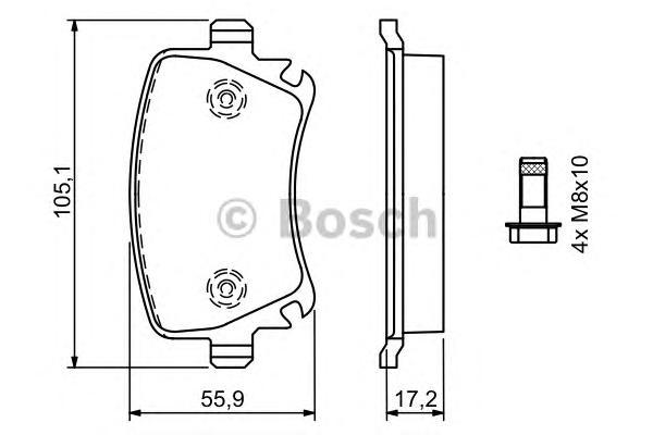 

Комплект тормозных колодок BOSCH 0986494062