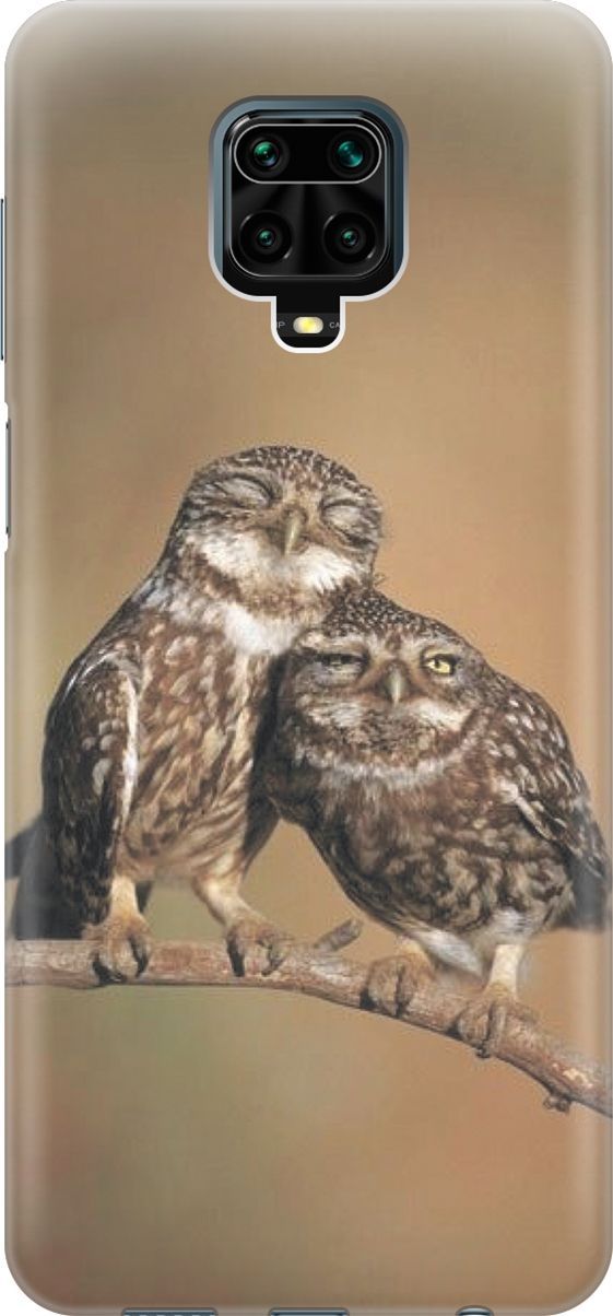 

Чехол на Xiaomi Redmi Note 9s "Пара совушек", Белый;коричневый, 455