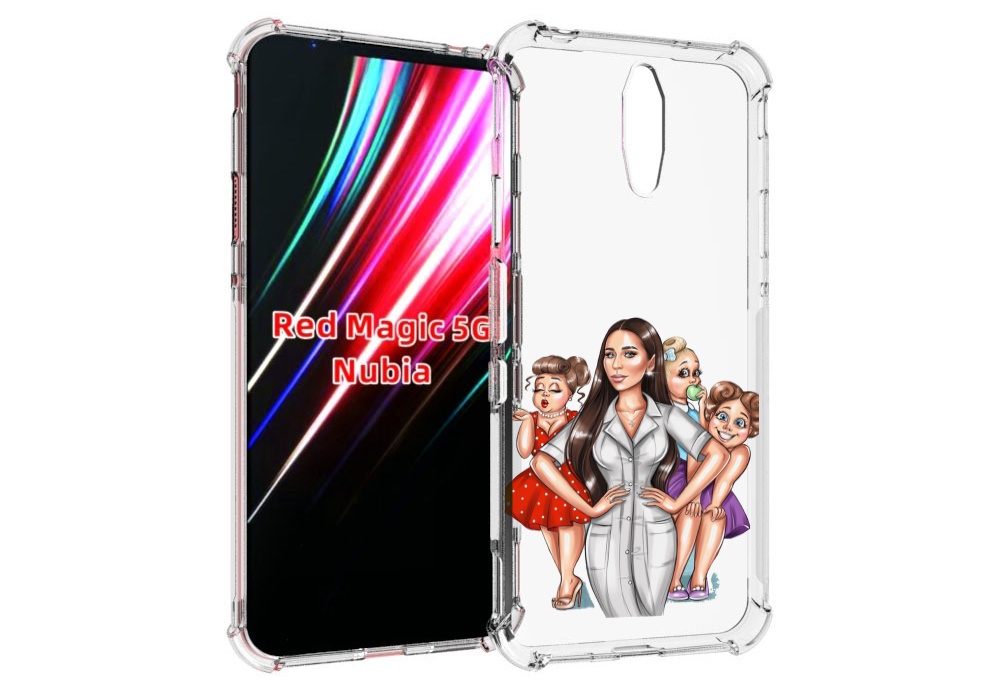 

Чехол MyPads Милые-дамы женский для ZTE Nubia Red Magic 1 5G, Прозрачный, Tocco