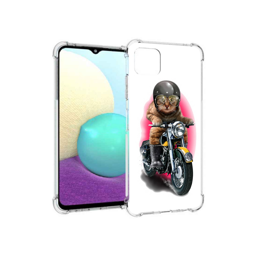 

Чехол MyPads Tocco для Samsung Galaxy A22s 5G мото-кот (PT226906.544.485), Прозрачный, Tocco