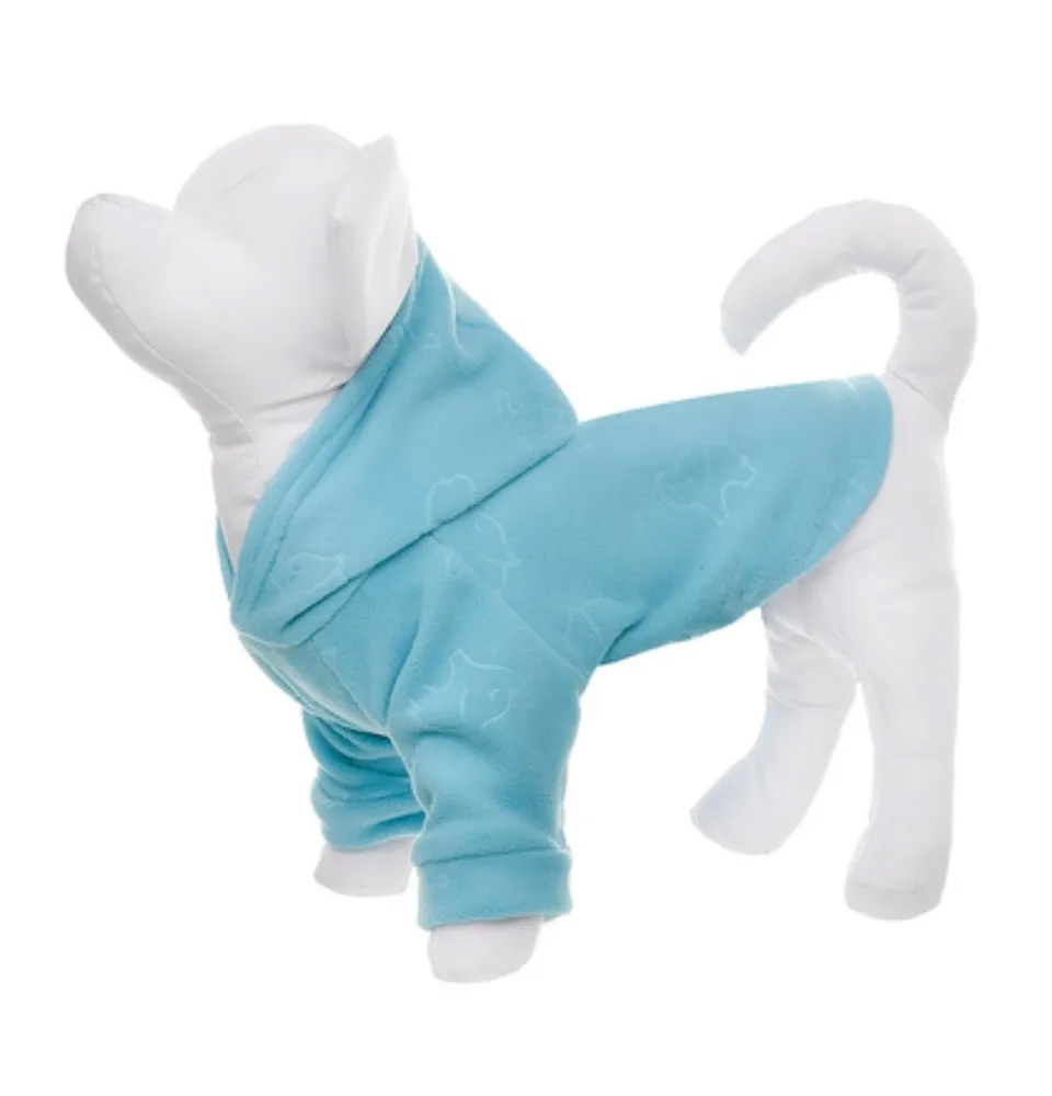 Толстовка для собаки из флиса Yami-Yami одежда с принтом Слоники голубая