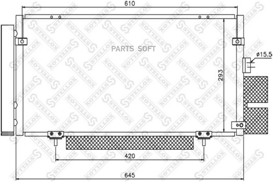 10-45193-Sx Радиатор Конд Nissan X-Trail 2.0/2.5 01> Stellox арт. 1045193SX