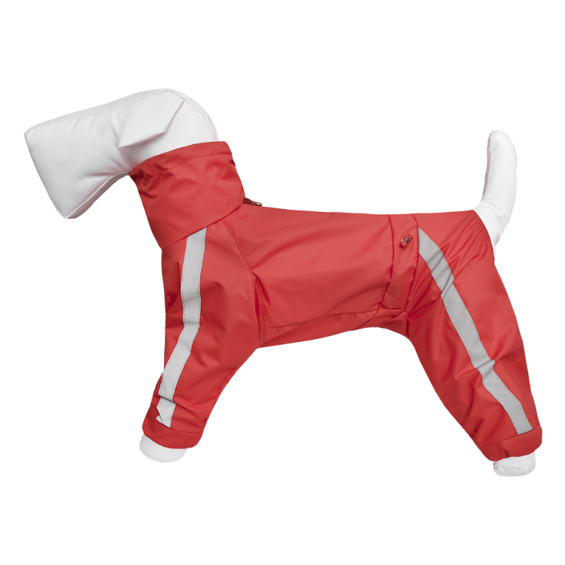 фото Дождевик для собак без подкладки с воротником-капюшоном tappi одежда басенджи красный