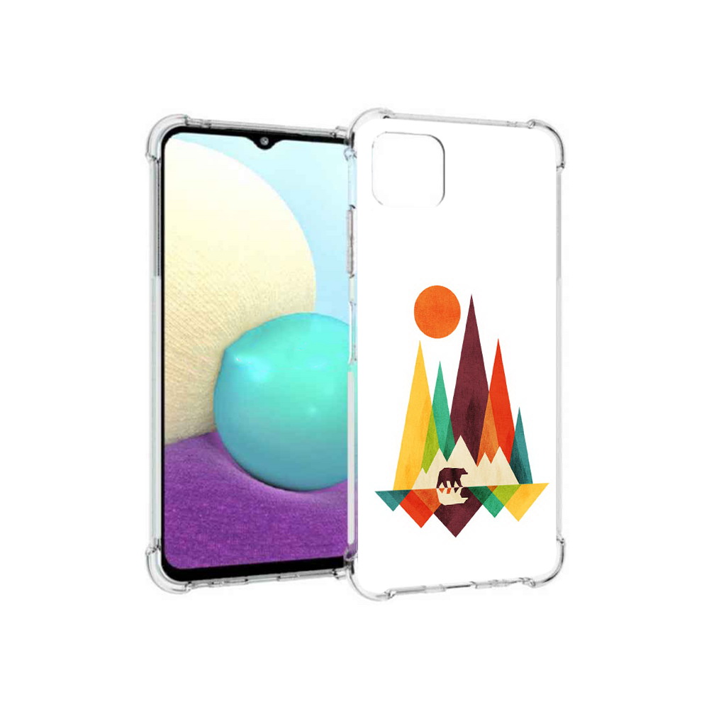 

Чехол MyPads Tocco для Samsung Galaxy A22s 5G нарисованные горы с медведем, Прозрачный, Tocco